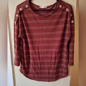 3/$25 Burgundy 3/4 length Med